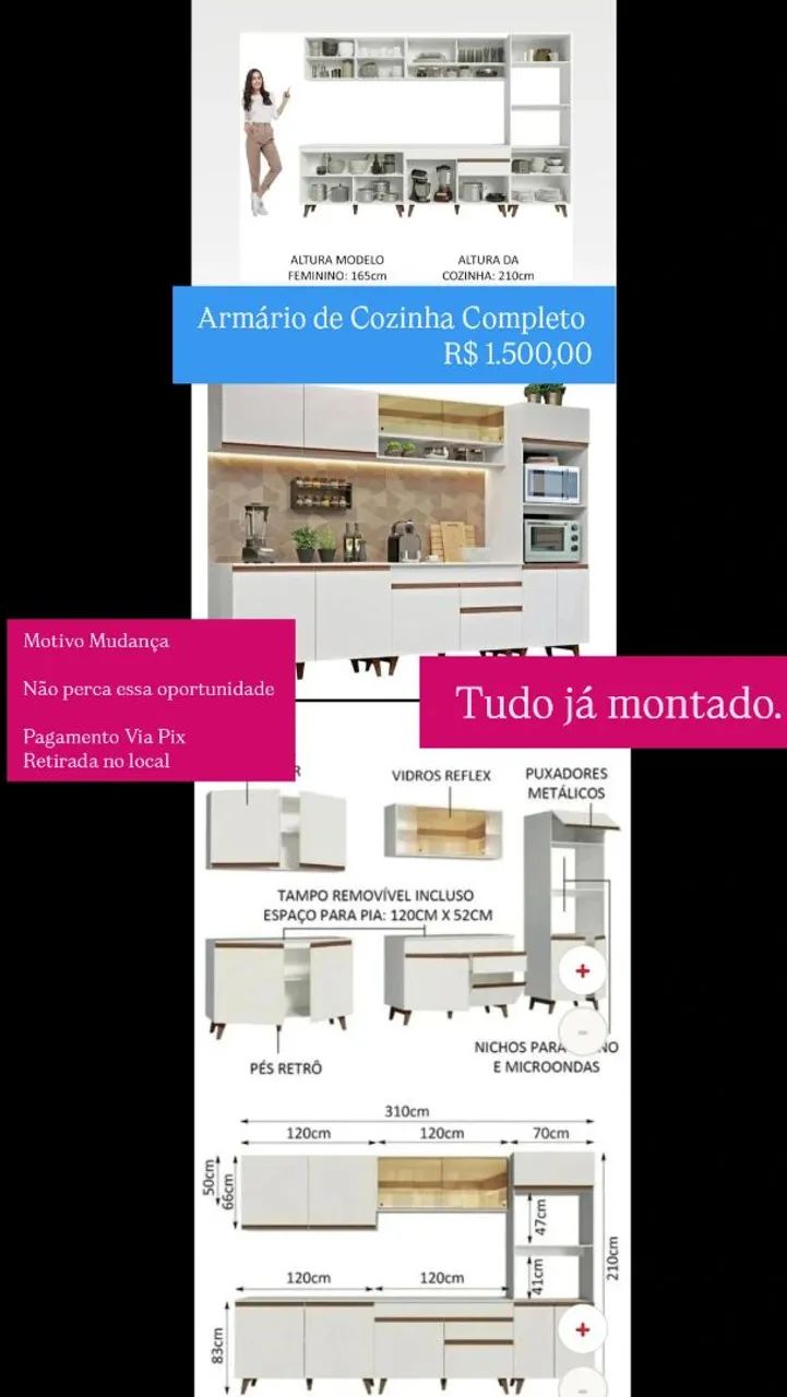 Armário de Cozinha Completo 