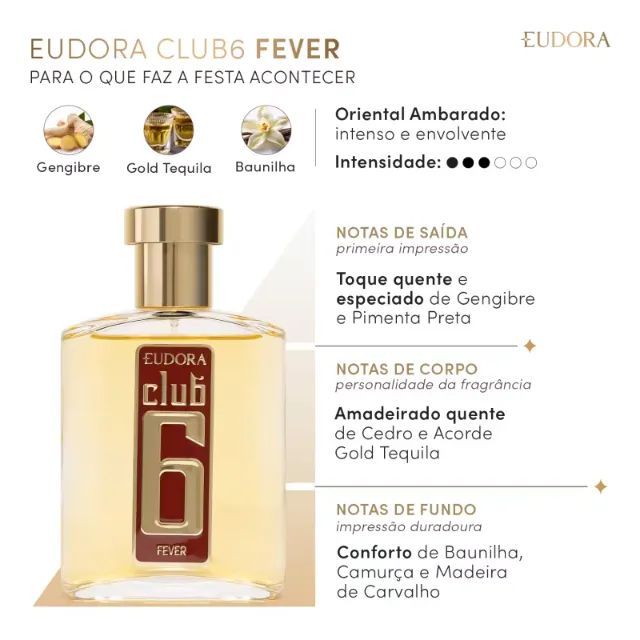 Perfume Club 6 Fever Eudora 95ml - Foto 2