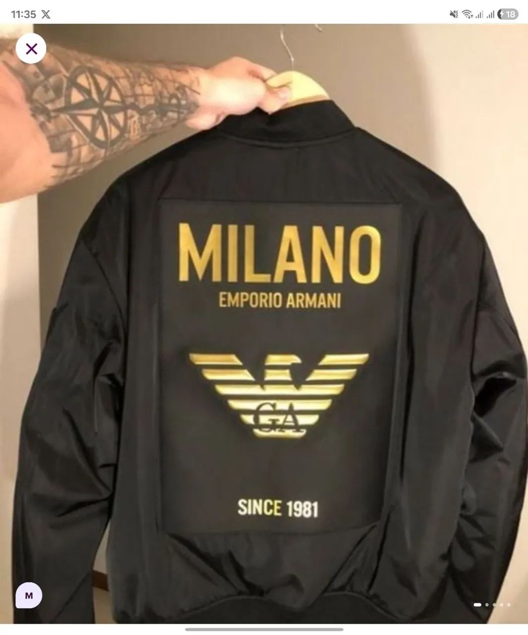Casaco Jaqueta Empório Armani Preta Dourado Importada - Roupas