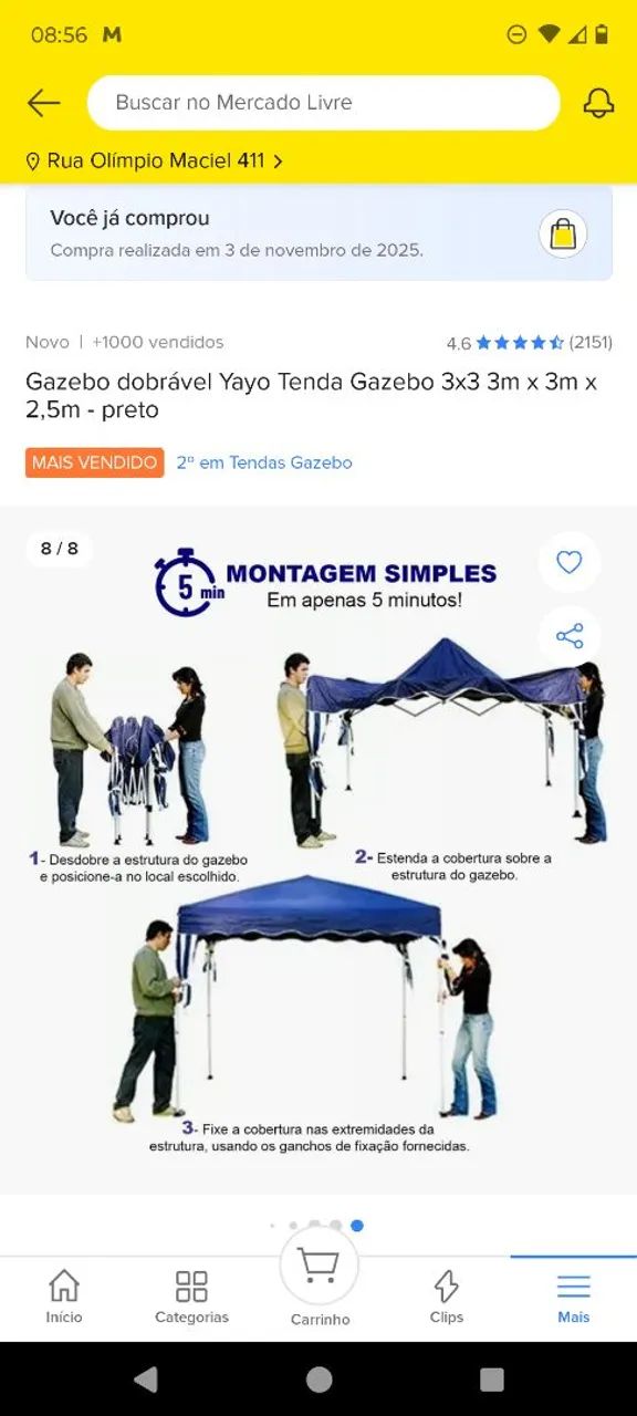 Tenda nunca usada 3/3 e 2/5 de altura  - Foto 3