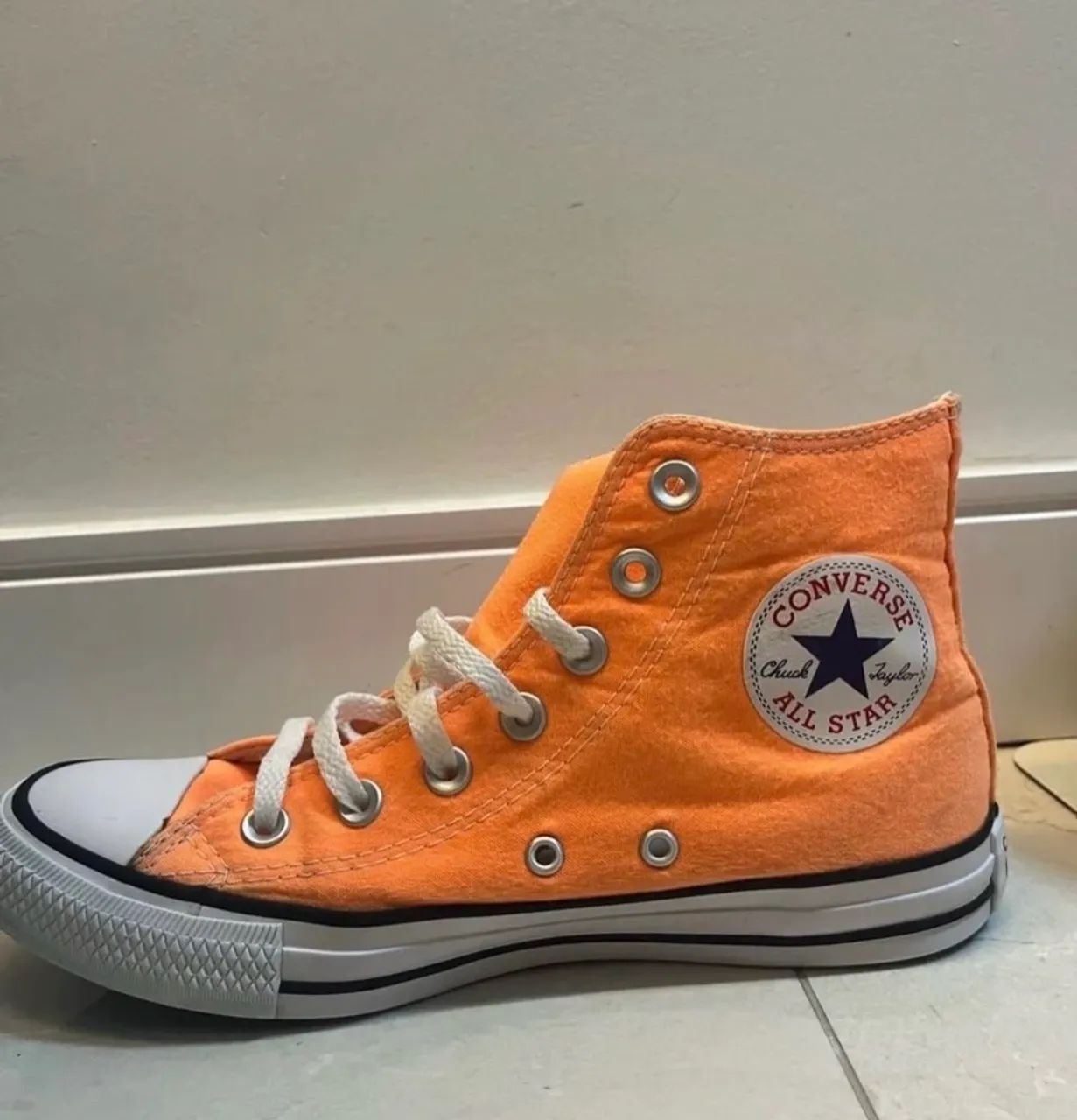 all star laranja neon 36