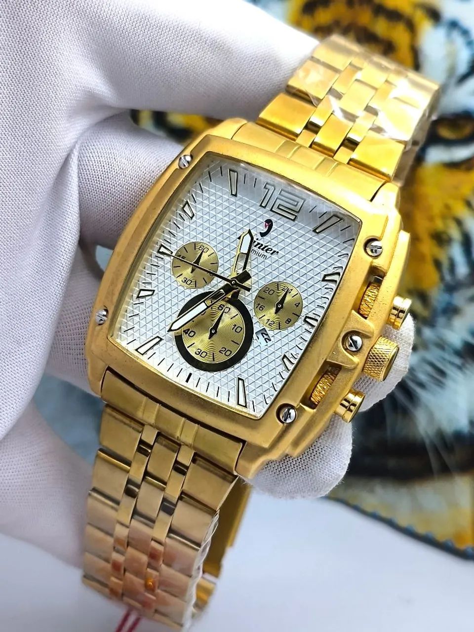 Relógio dourado novo masculino  - Foto 2