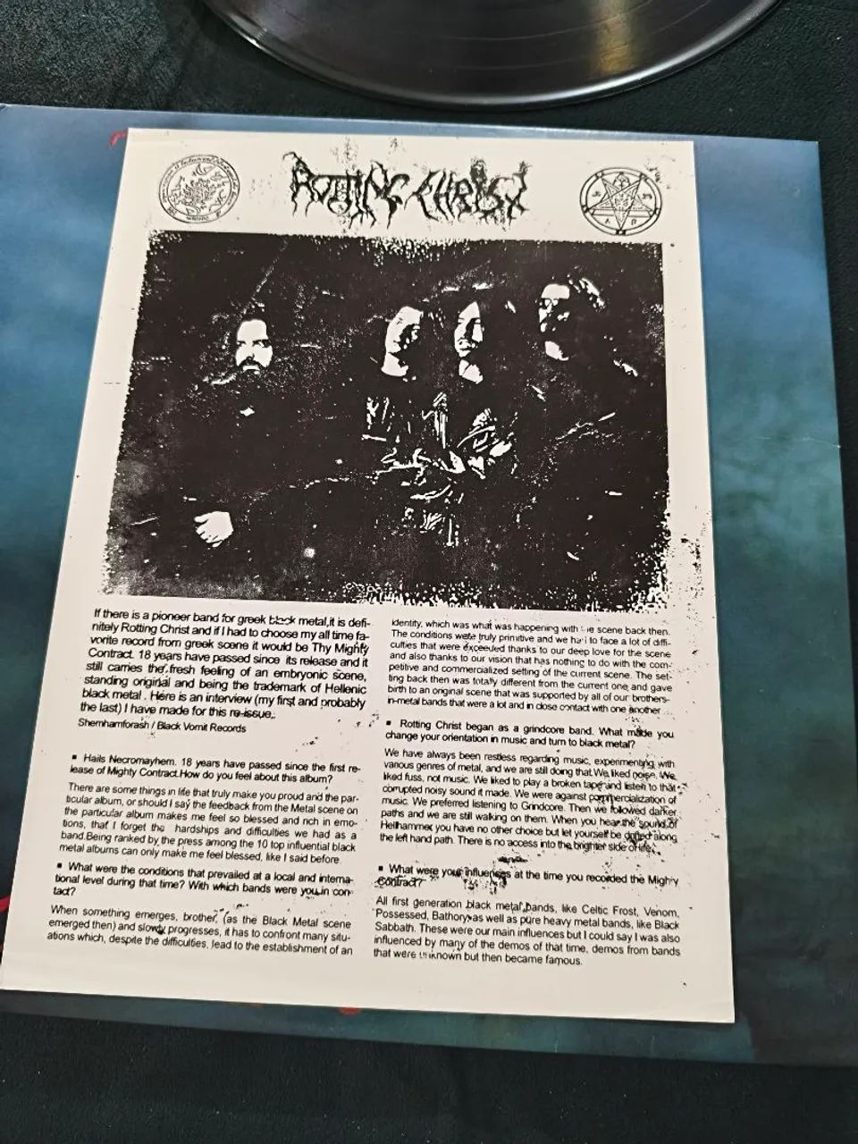 ?[RARO] Vinil LP Rotting Christ - Thy Mighty Contract (Black Vomit Records) - Foto 4