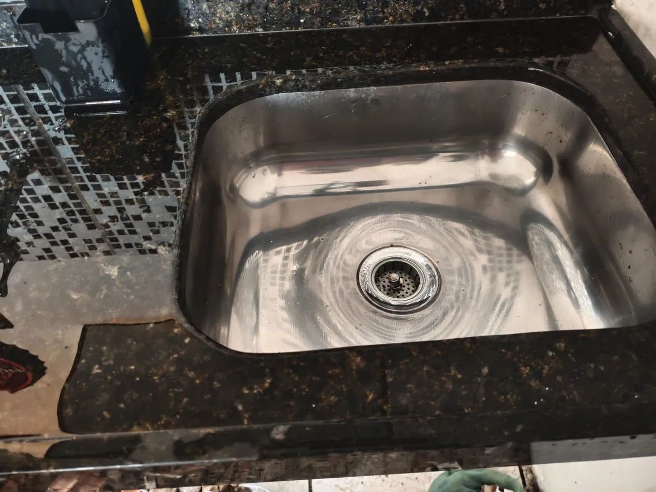 Pia de inox com 2 cubas com mármore  - Foto 2