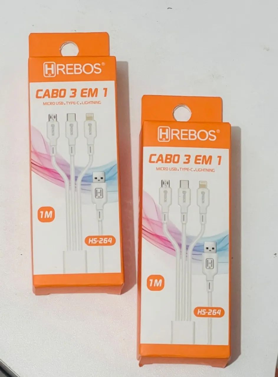 Cabo 3 em 1 Universal - Hrebos - Foto 4