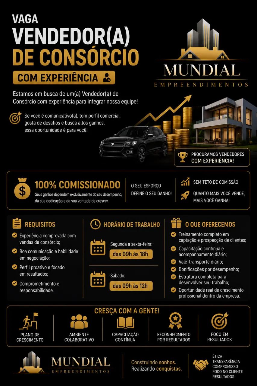 Vendedor / Vendedor de Consórcio 
