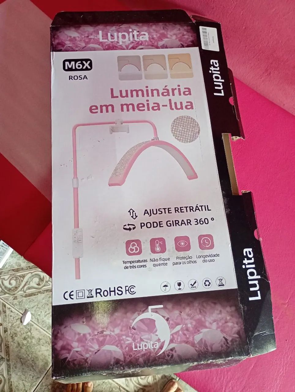 Right Light Meia Lua Rosa com glitter - Foto 2