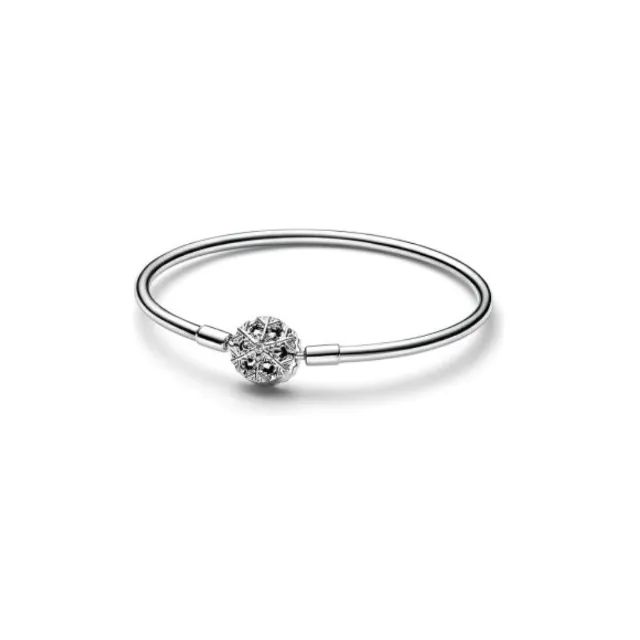 Pandora Original Bracelete Snowflake em Prata Esterlina - Foto 3