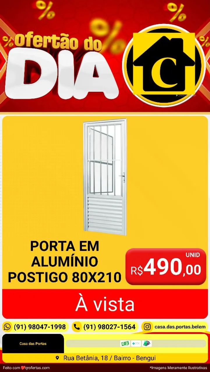 PORTA POSTIGO EM ALUMÍNIO