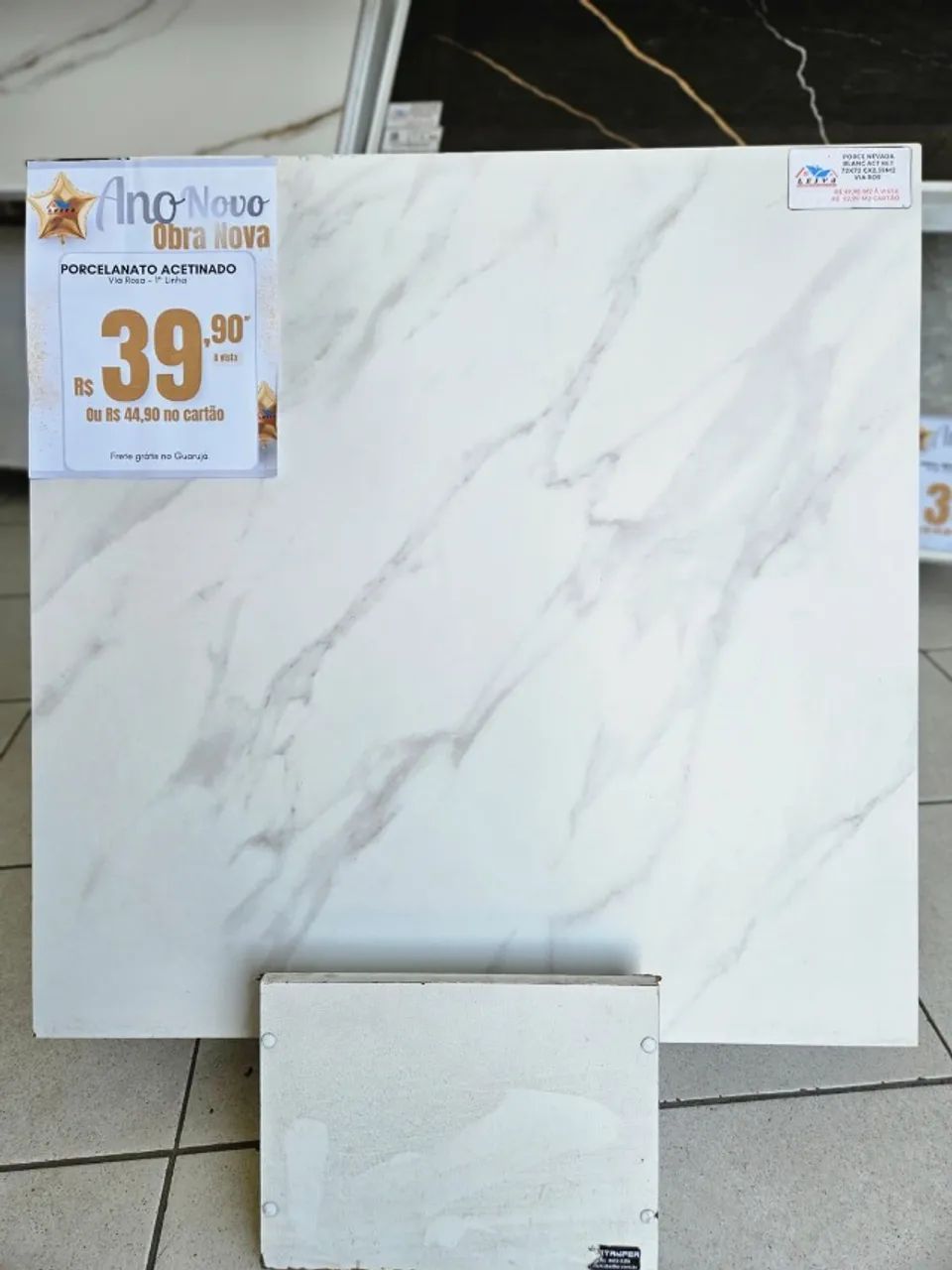 Porcelanato Acetinado Via Rosa 1° Linha Retificado