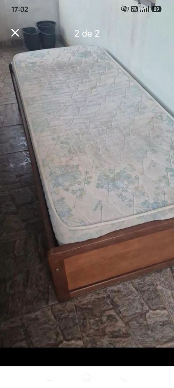 Cama de solteiro madeira + colchão  - Foto 2