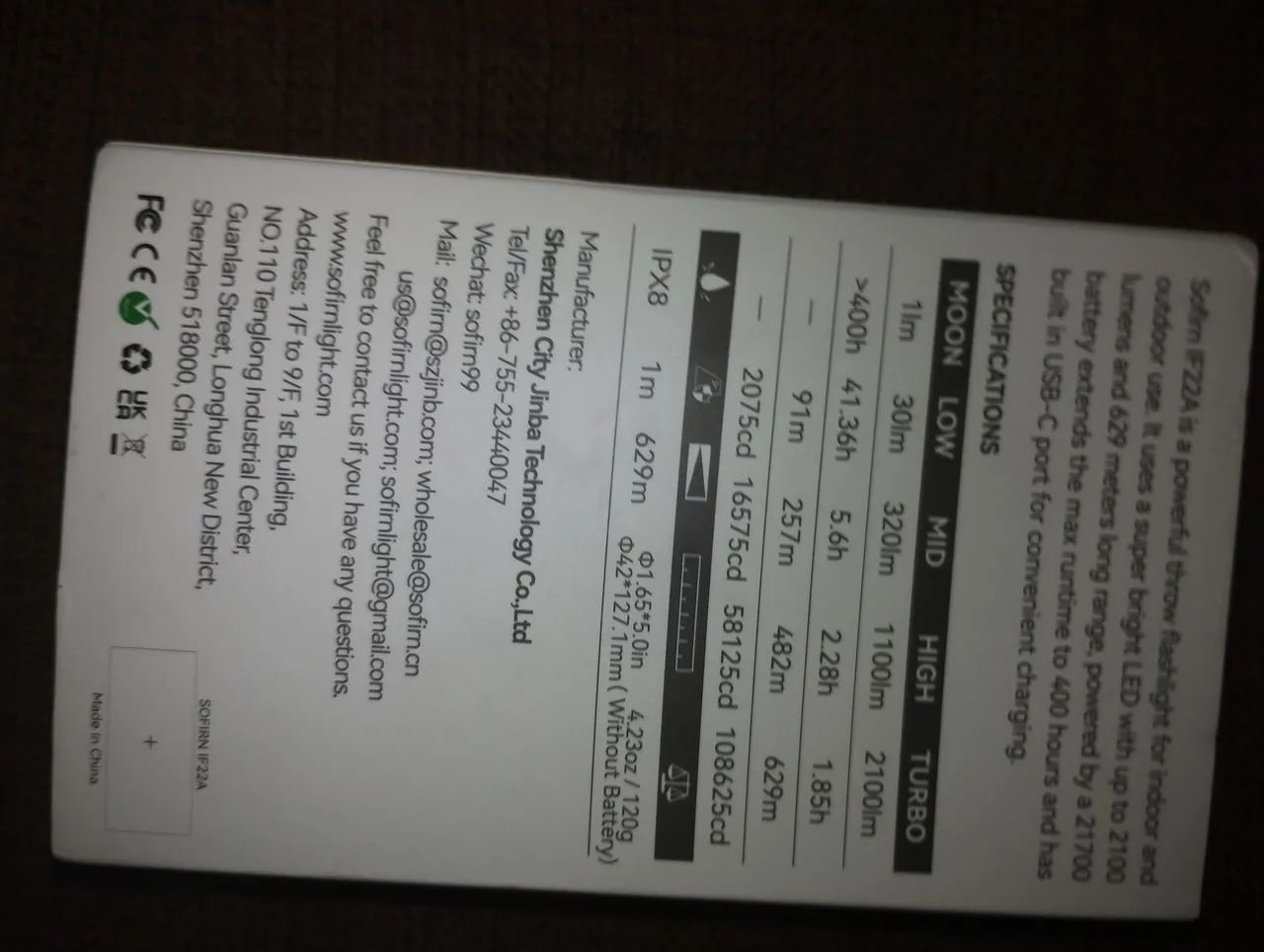 Lanterna Sofirn IF22 A, nova na caixa, 2.100 lúmens, mais de 600 metros de alcance.        - Foto 4