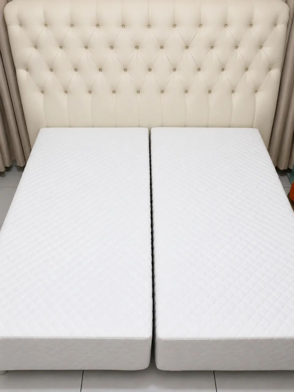 Cama Queen Size + Cabeceira + Base - Frete Grátis