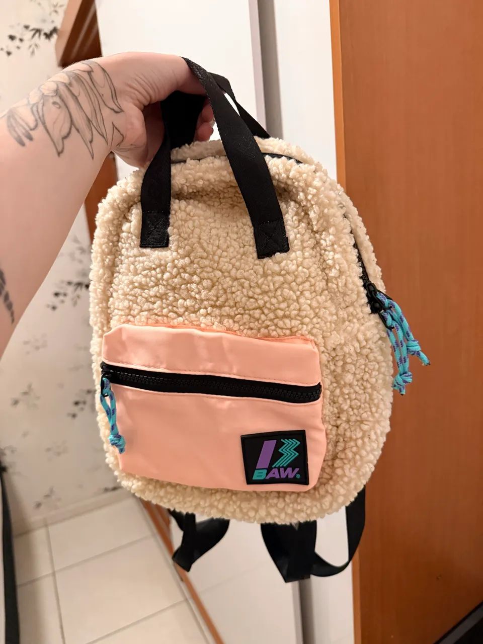 mochila mini baw bege - Foto 2