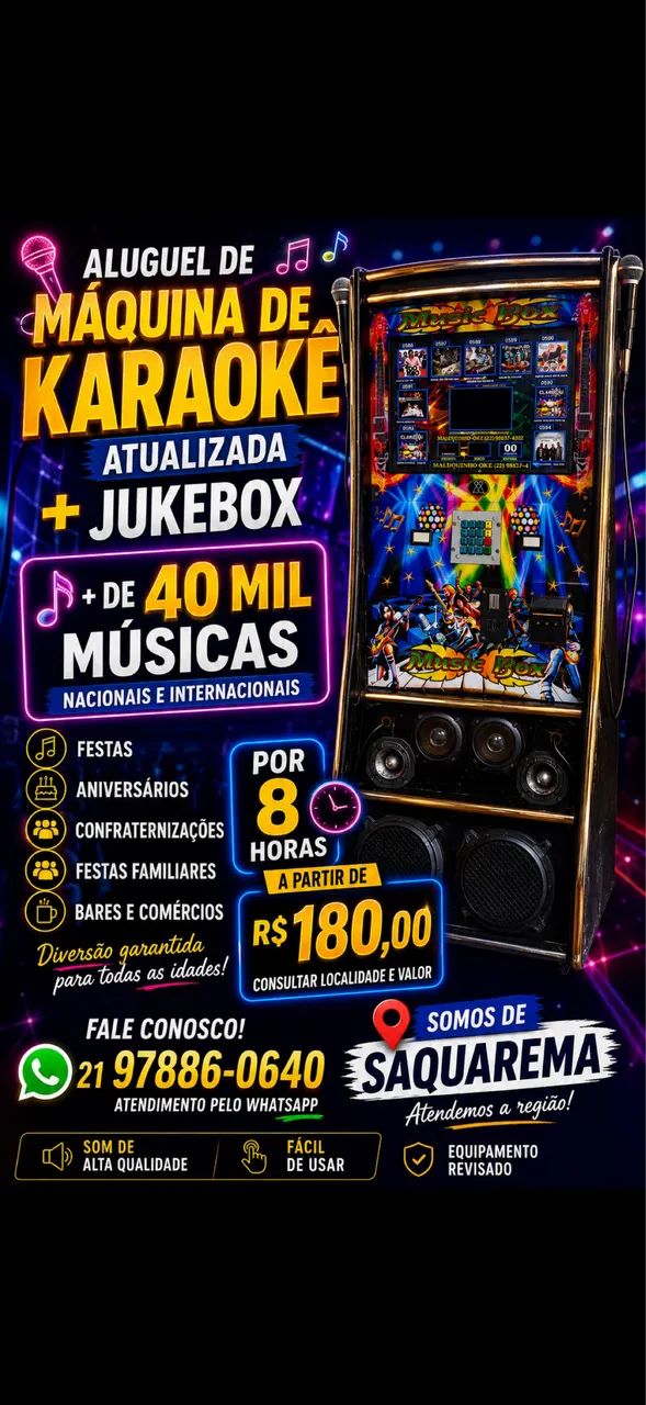 Alugo Karaokê com Jukebox profissional 