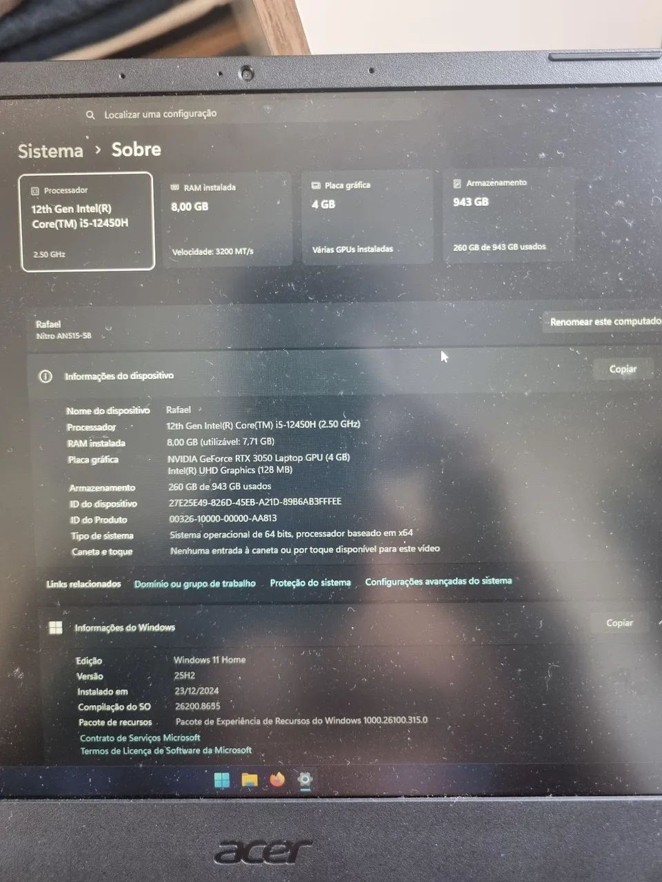 Notebook nitro 5 RTX 3050 - Foto 3
