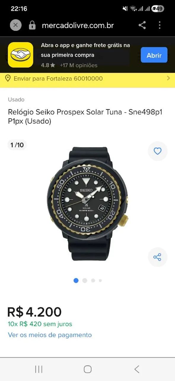 Relógio SEIKO Prospex SNE498 Solar - Foto 5