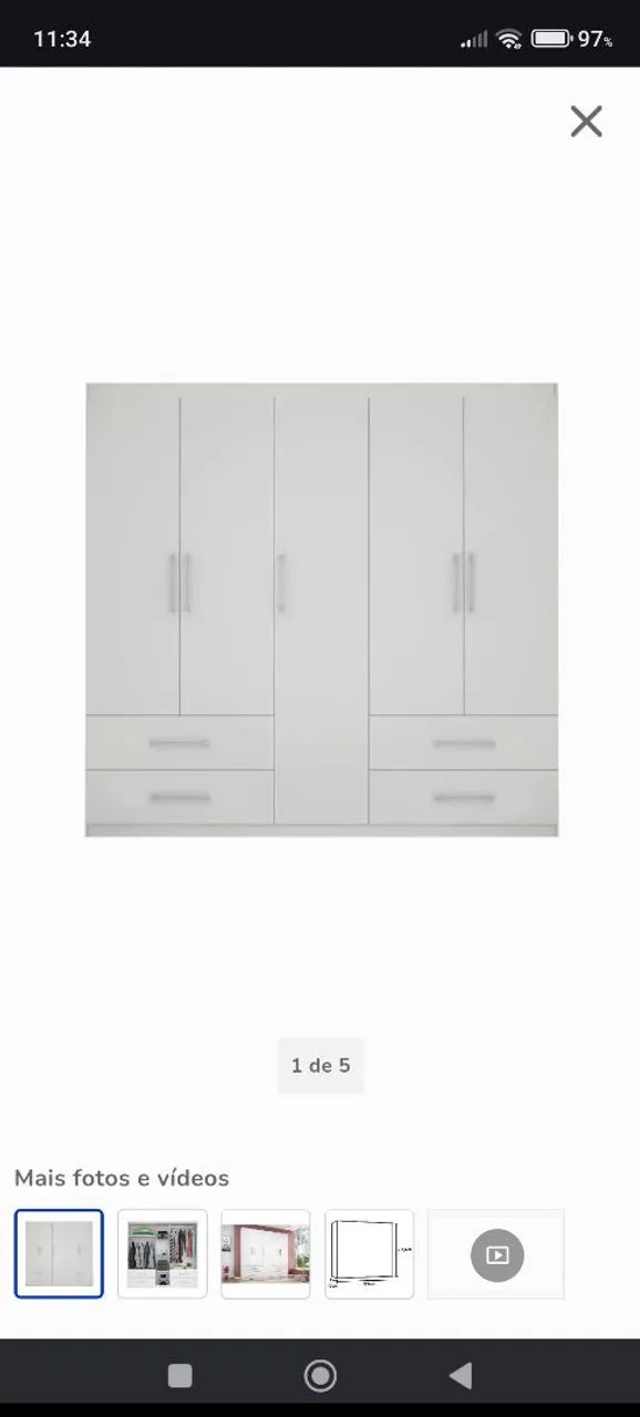 Guarda roupa casal 5 portas 