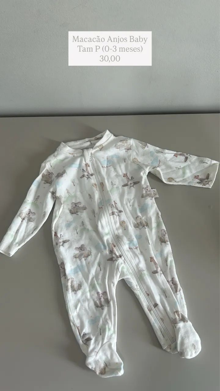 Macacão Anjos Baby (Tam P, 0-3) Perfeito estado