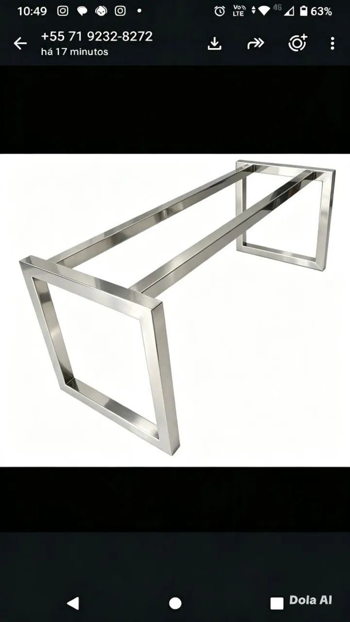 Base de mesa inox aço
