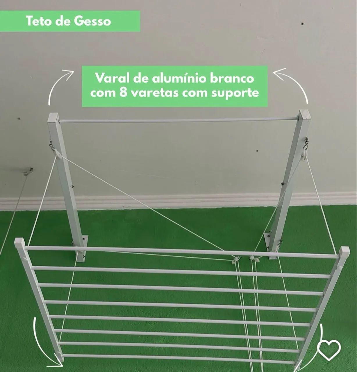 Varal de alumínio branco 