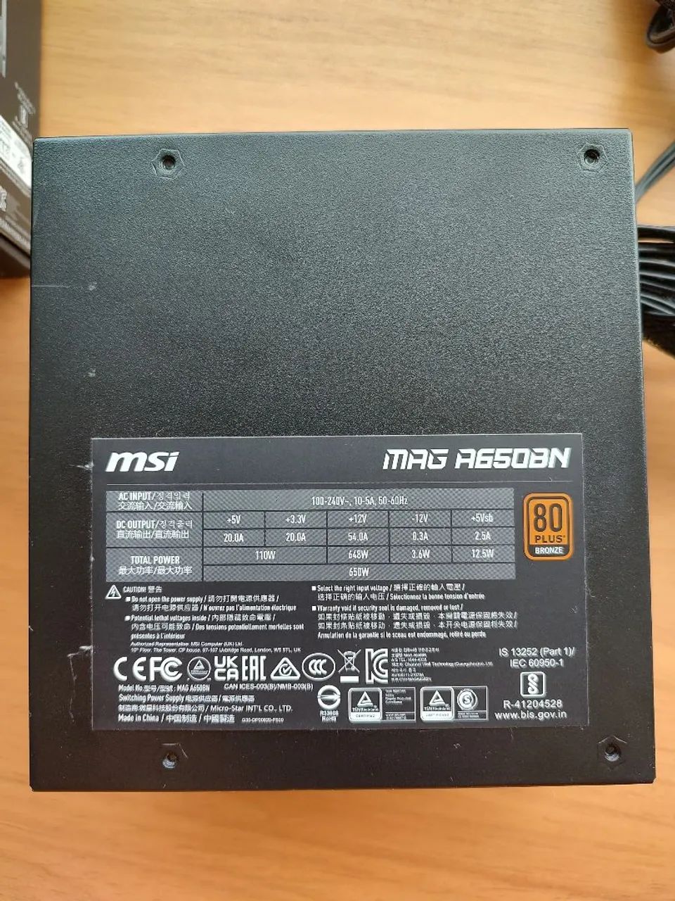 FONTE MSI MAG A650BN 650W - Foto 3