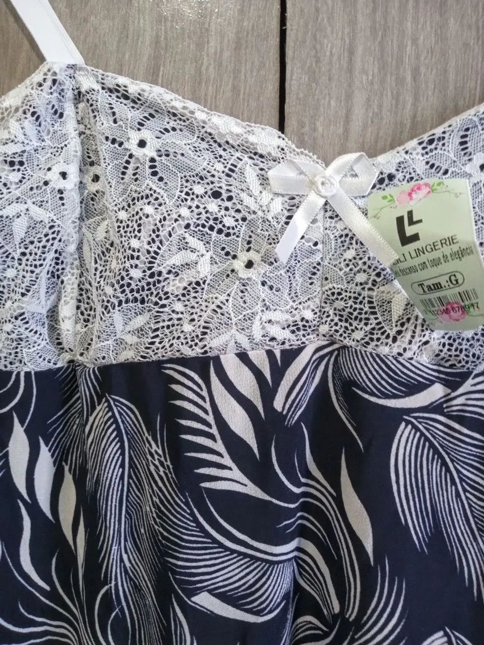 Camisola com Robe Azul Floral  - Foto 4