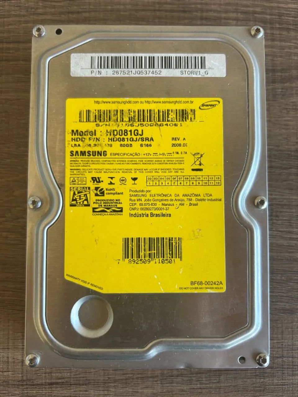 HD Sata Samsung 80Gb
