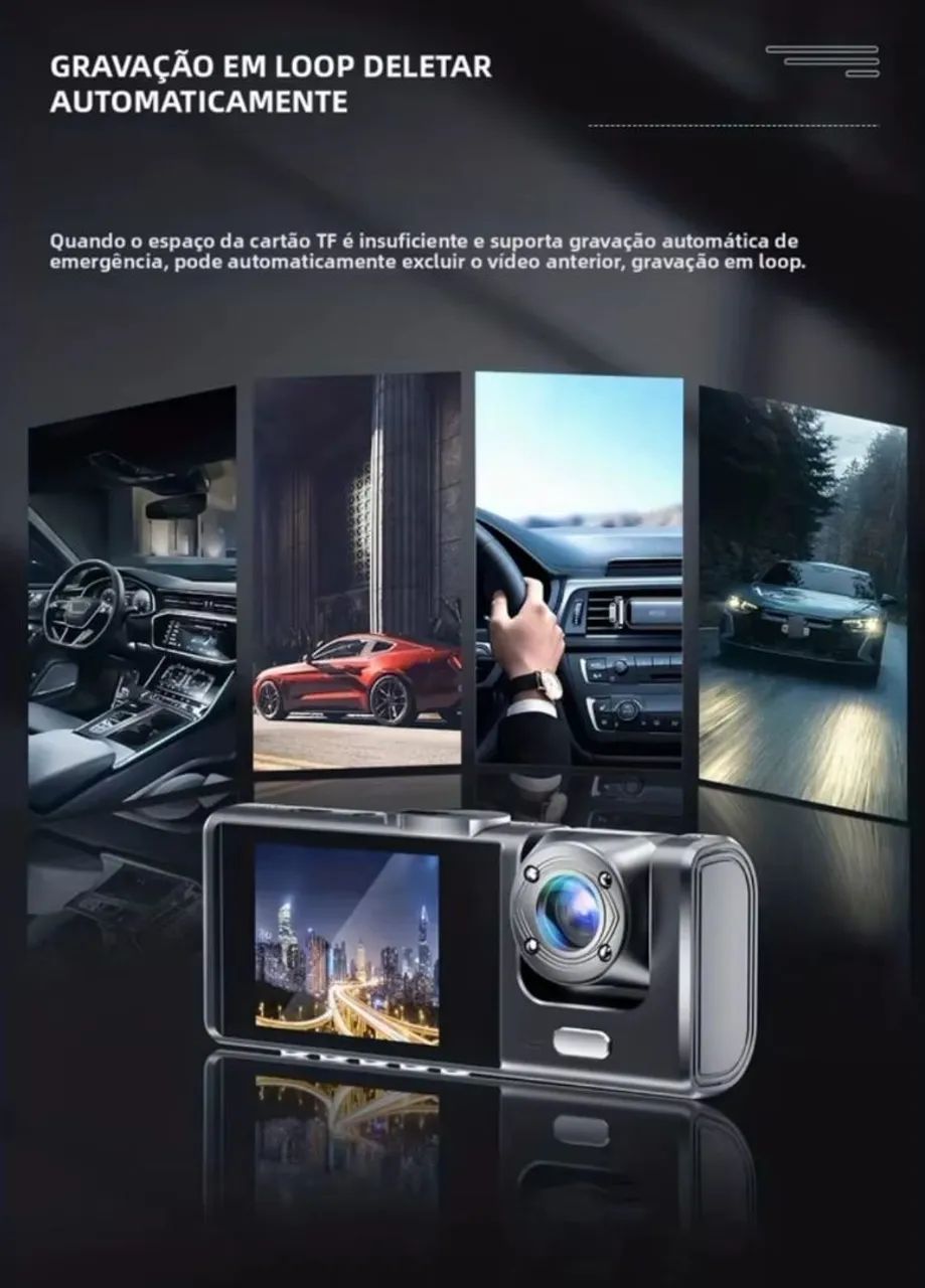 Câmera Dash Cam Veicular Frente e Interior  - Foto 4