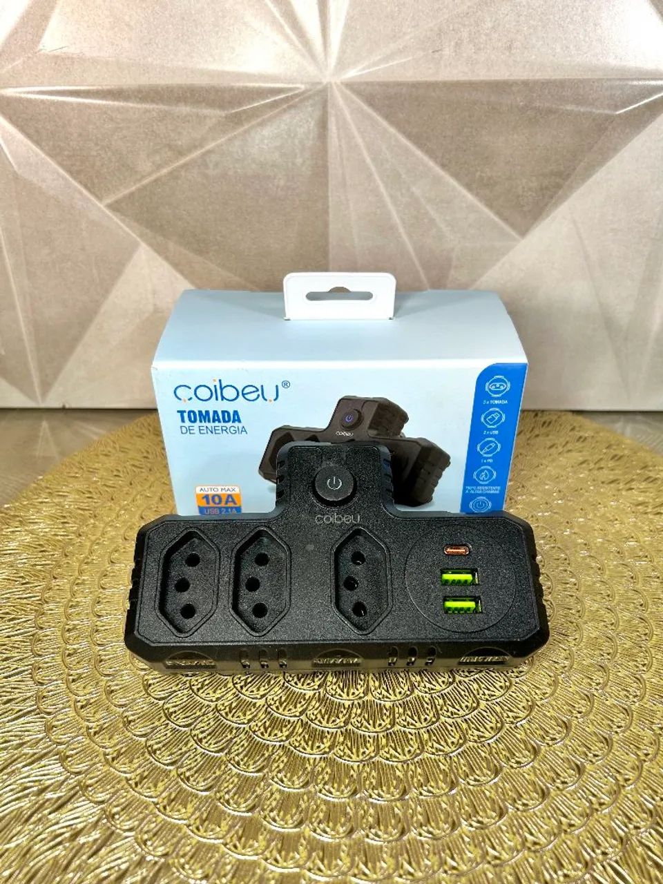 Extensão Coibiu Bivolt 3 Tomadas com USB - Foto 2