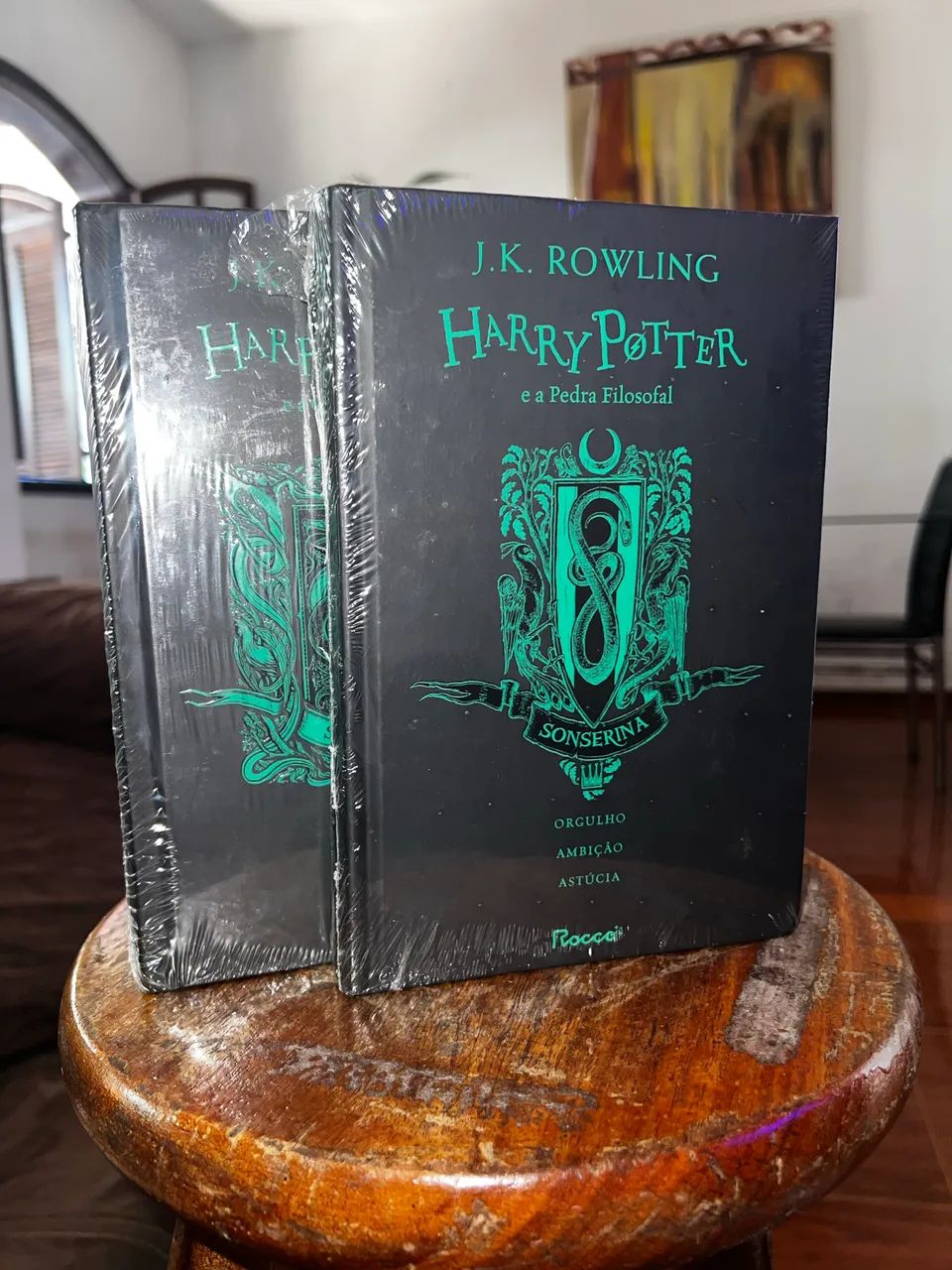 Livros Harry Potter edição capa dura Sonserina