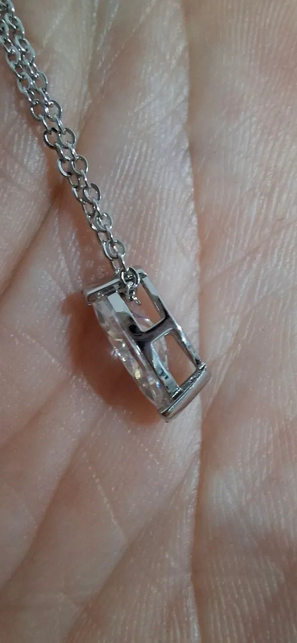 Colar moissanite e prata de lei  - Foto 4