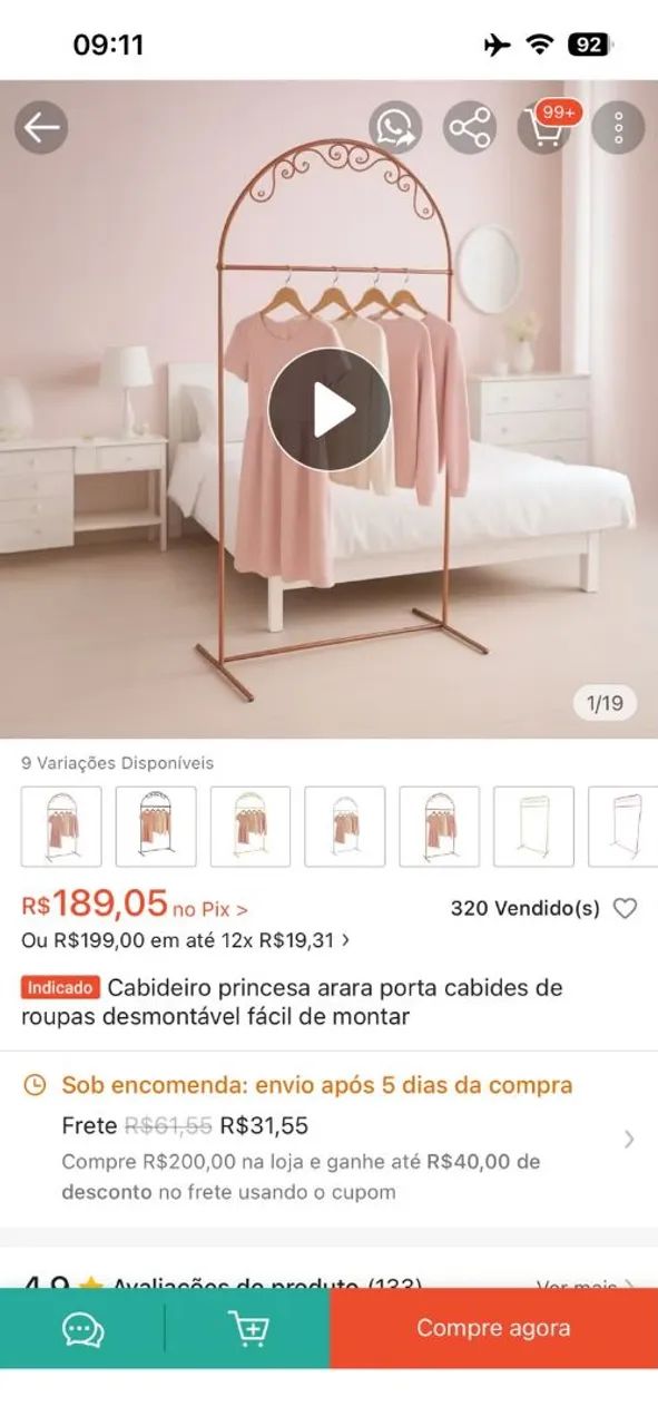 CABIDEIRO DE ROUPA  - Foto 3