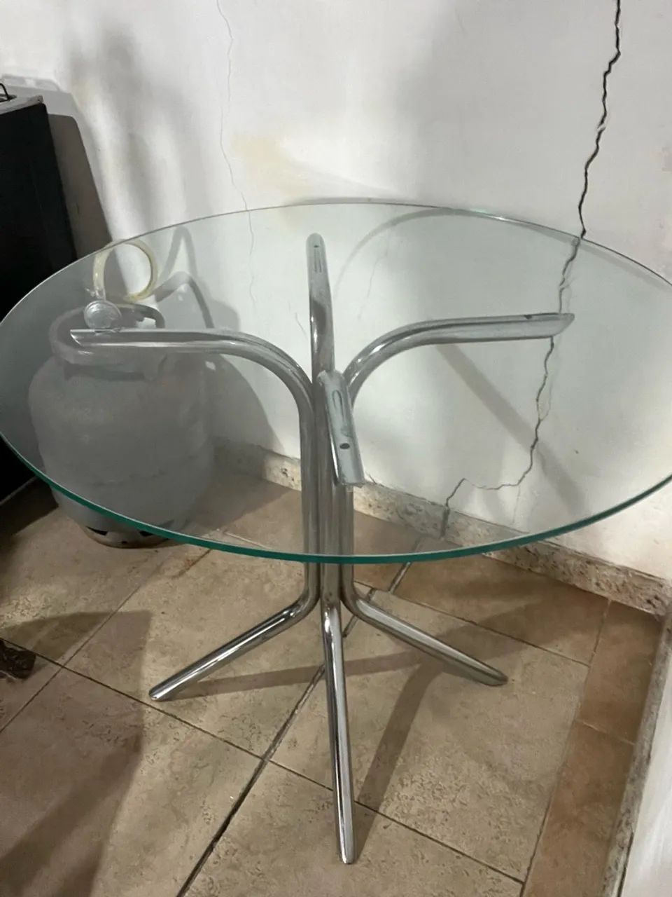 MESA DE VIDRO REDONDA 