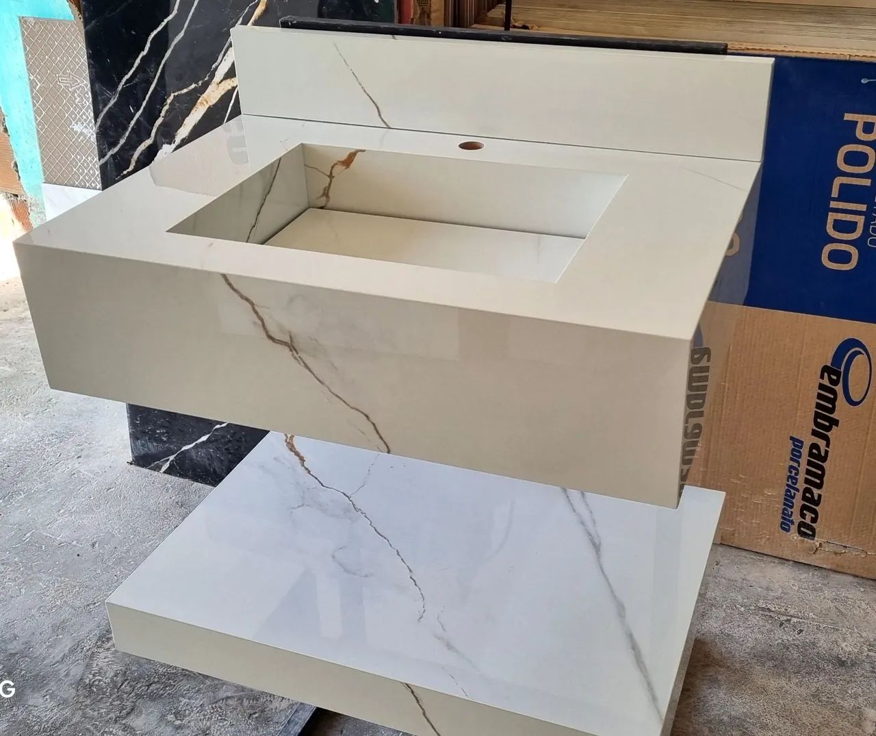 Pia de porcelanato 60x40 padrão com acabamento impecável  - Foto 2