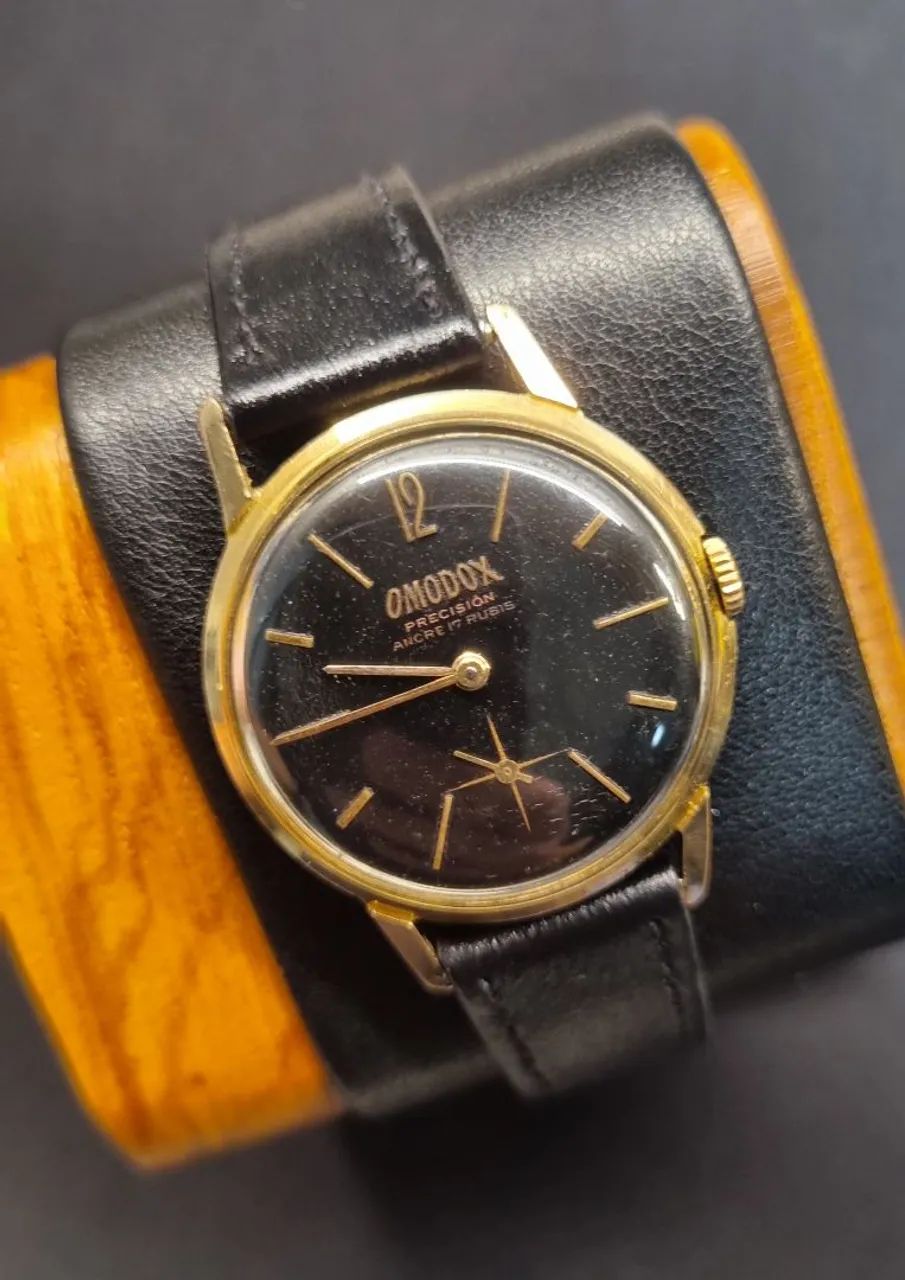 Relógio Suíço à Corda Omodox Precision De Luxe (Preto)