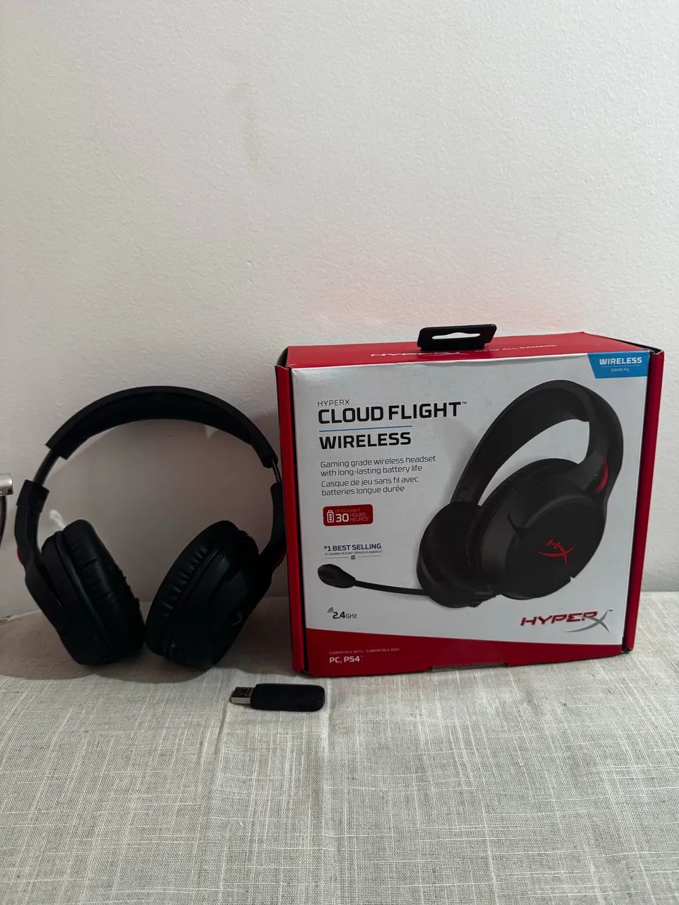 Headset HyperX Cloud Flight Wireless Original - Sem Fio, Bateria Longa, PC/PS4