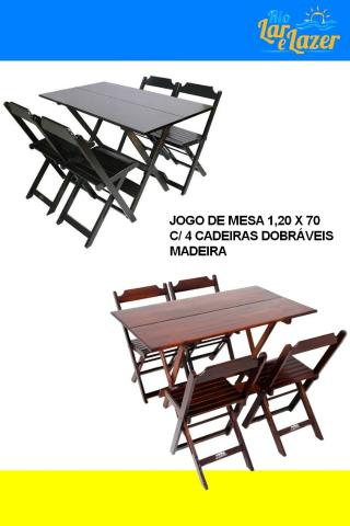 Jogo de Mesa de Madeira 1,20