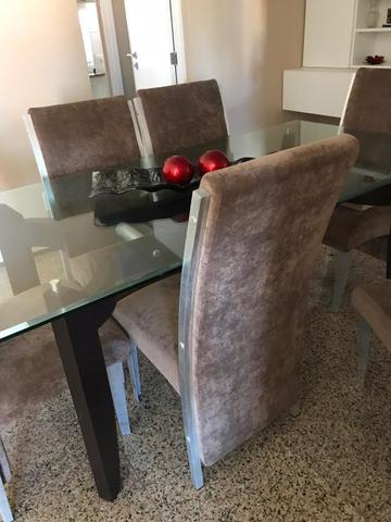 Mesa de Sala Com 6 Cadeiras (Vidro) - Foto 4