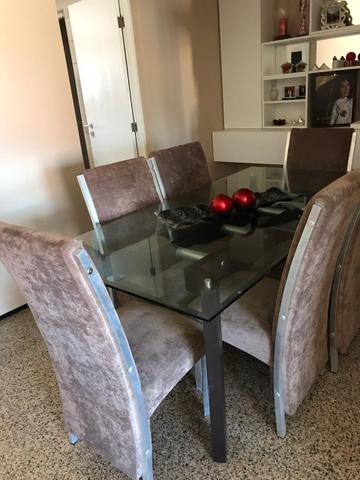Mesa de Sala Com 6 Cadeiras (Vidro) - Foto 3