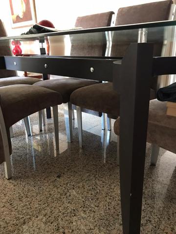 Mesa de Sala Com 6 Cadeiras (Vidro) - Foto 2