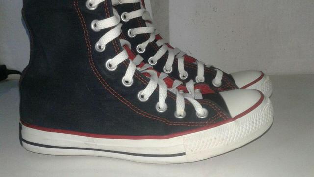 All Star cano alto preto e vermelho usado 36 - Foto 4