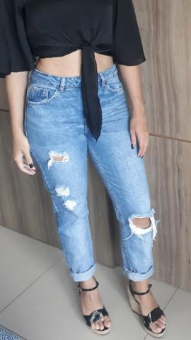 Calça jeans mom, tam 36 - Foto 2