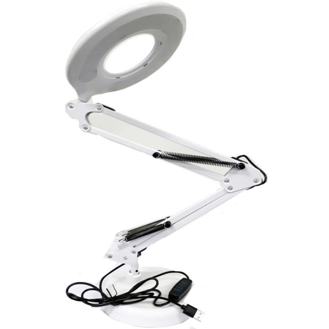 Luminária de Mesa Articulada Led Ring Light Branca