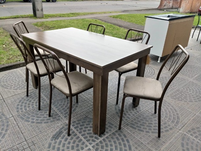 Mesa marrom 6 cadeiras  - Foto 3