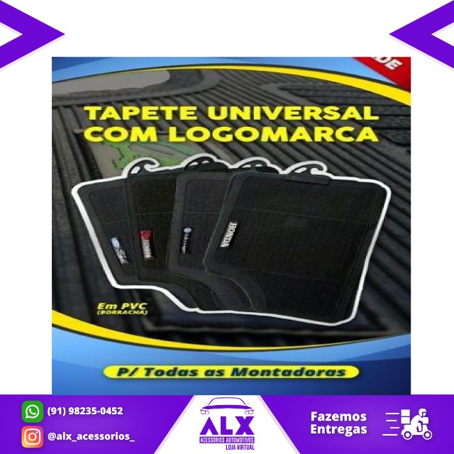 Tapete Universal Borracha P/ Todos os Carros da Linha Chevrolet - 04 Peças