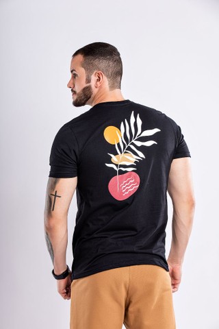 Moda Masculina-Gola Careca Estampada 