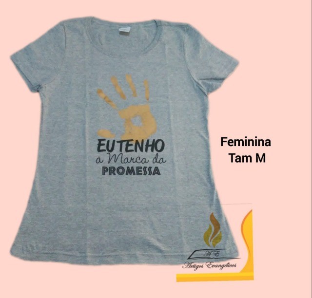 Camiseta Cinza Feminina Evangelica- Tenho a Marca