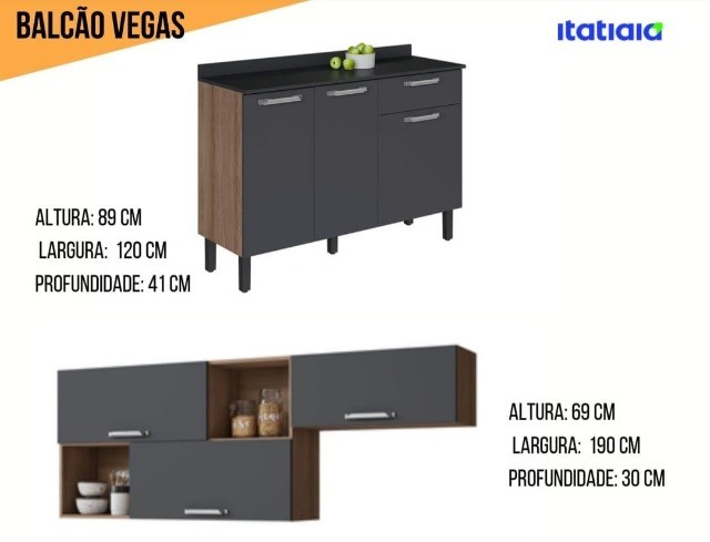 Balcão e Armário aéreo Vegas   **nova na caixa** - Foto 3