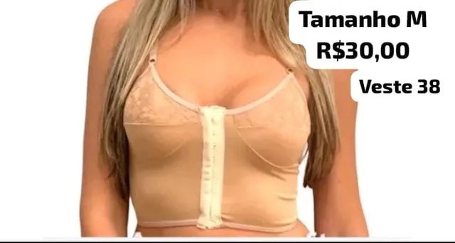Sutiã Cropped Abertura Frontal Com Fecho  tamanho M